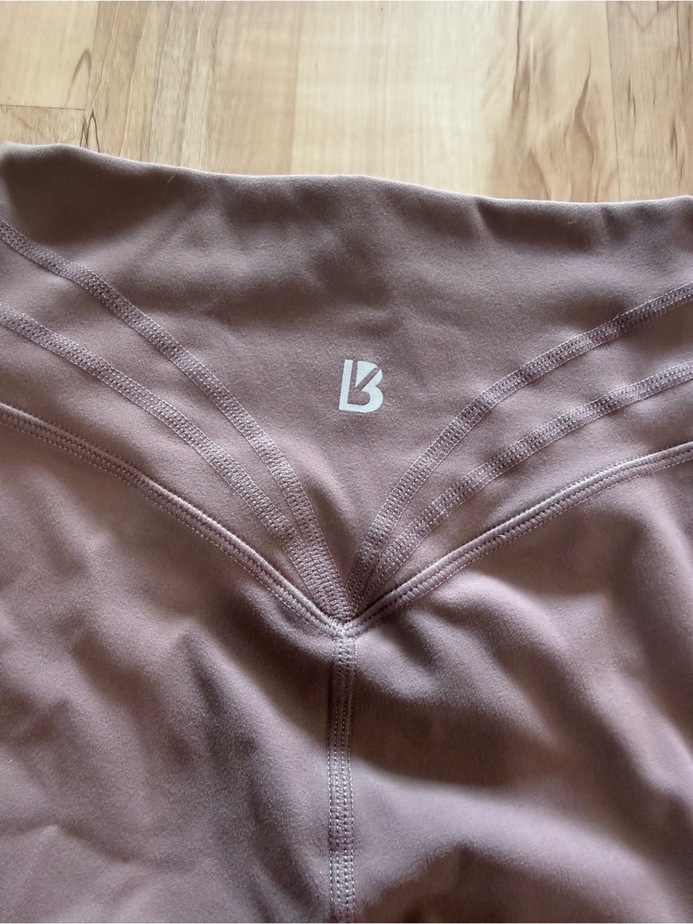 BuffBunny Brown High waisted Biker Shorts in Mocha Berry - Picture 2 of 4